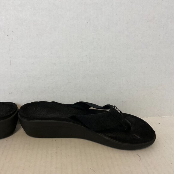 Teva Thong Sandals 8 Black Platform Wedge - Picture 9 of 9